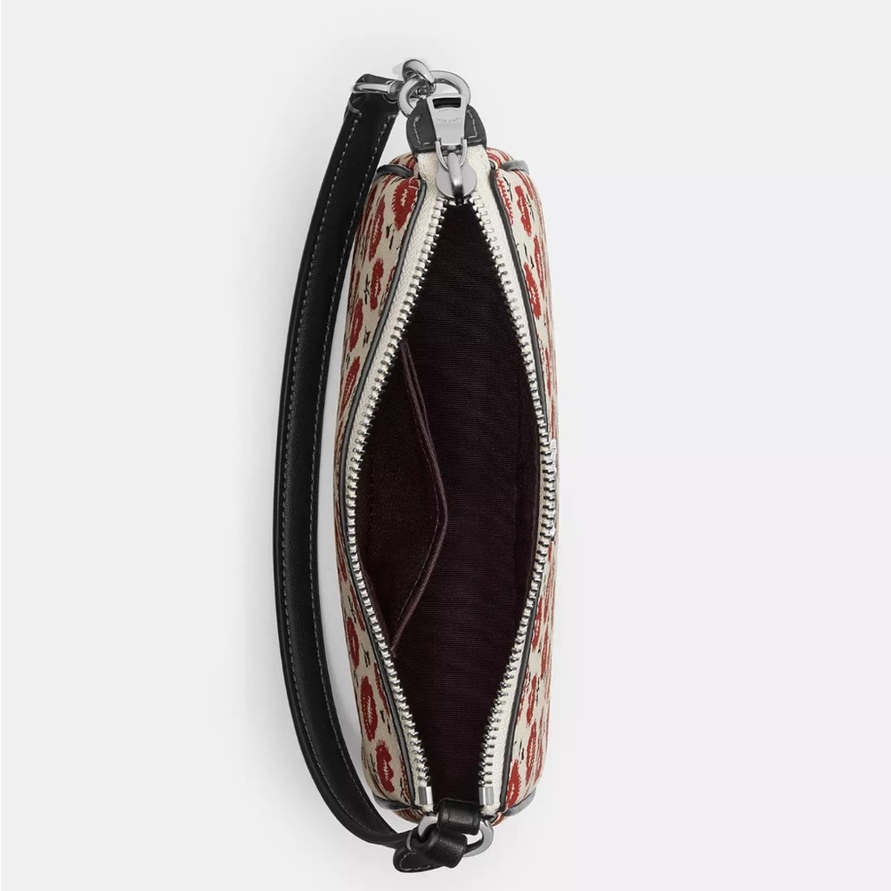 Coach Nolita 19 Red Floral zipping with chain extenter Wristlet Small bag - Picture 6 of 12